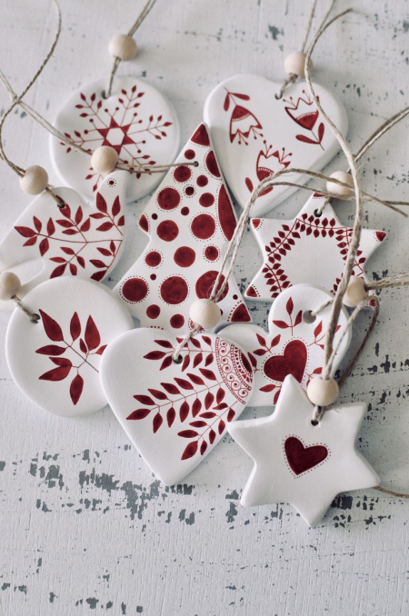 Hand made clay Christmas ornaments