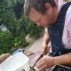 cutting stone at eARTh studios