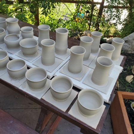 pottery, bowls and ceramics made in class