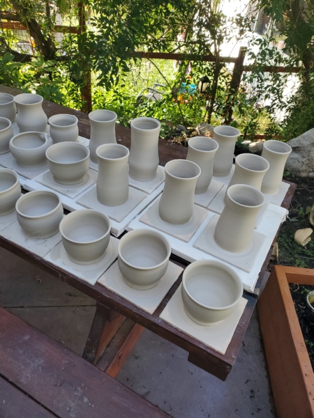 pottery, bowls and ceramics made in class